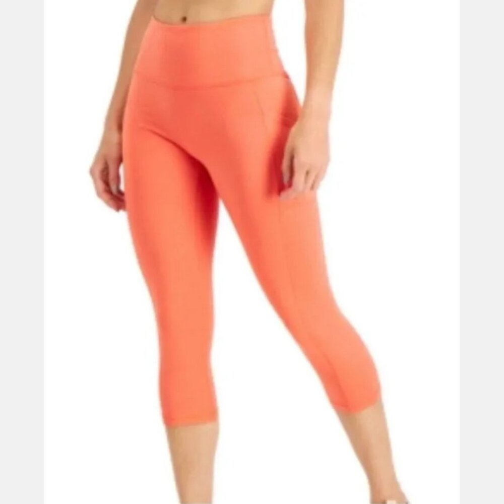 NWT Ideology Performance Sz XS Crop Leggings High. Rise in Guava Flow
